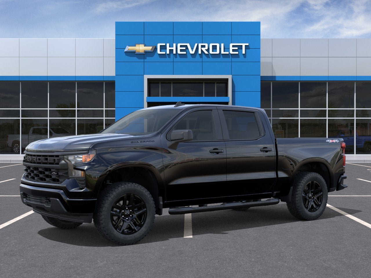 New 2026 Chevrolet Silverado 1500 Custom w/ Turbomax Blackout Package AWD/4WD image 2