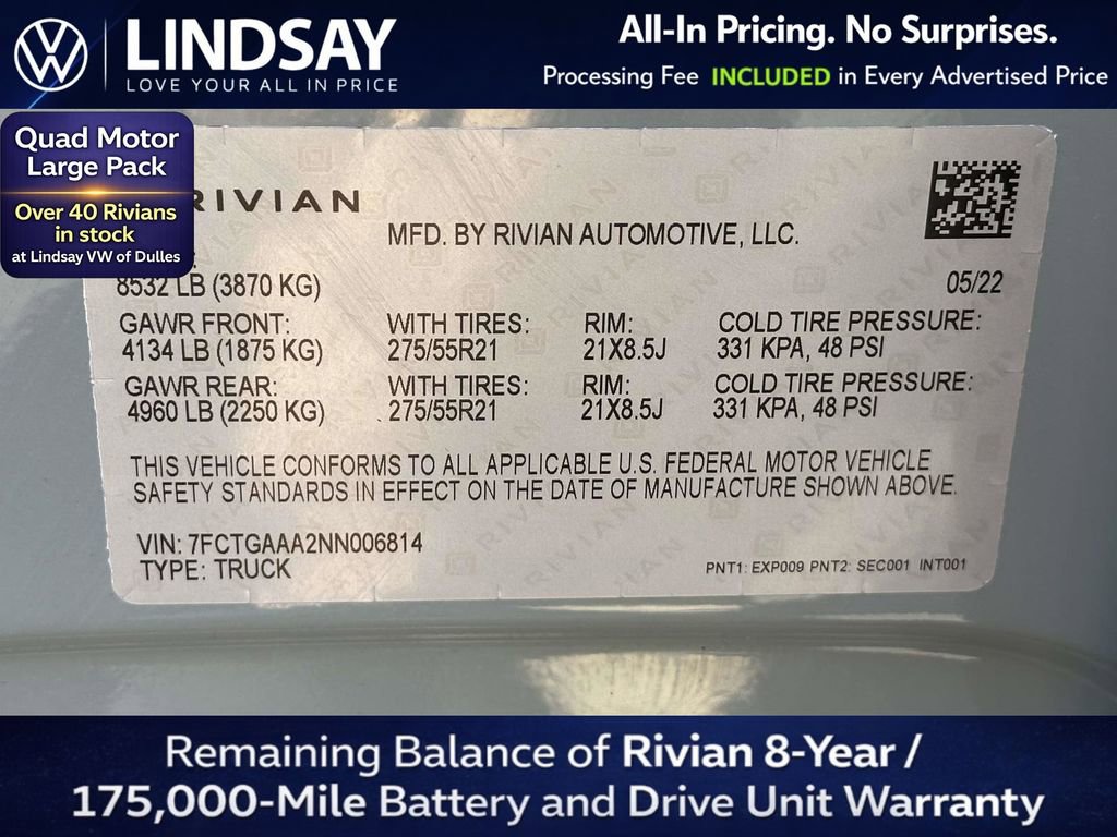 Used 2022 Rivian R1T Adventure AWD/4WD image 27