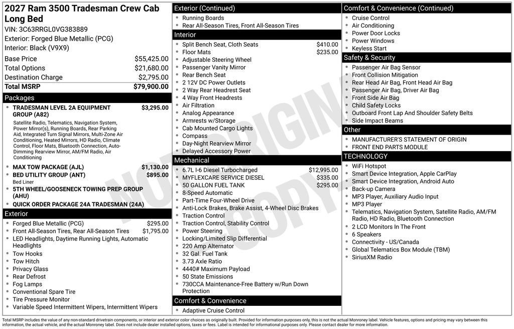 New 2027 RAM 3500 Tradesman AWD/4WD image 36