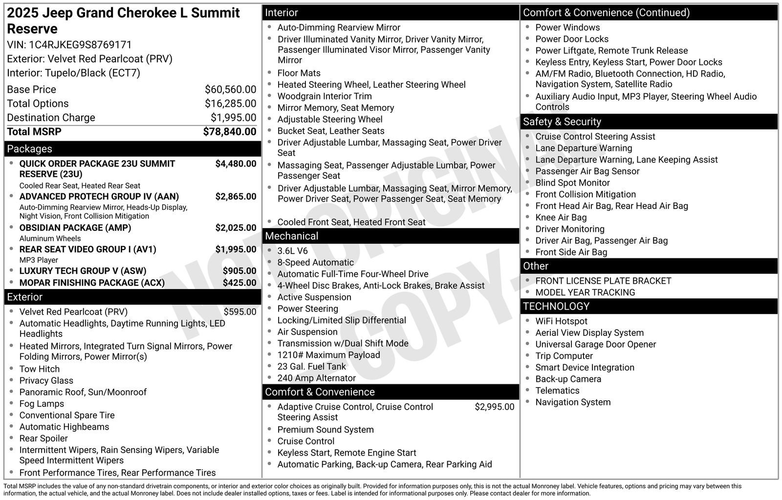New 2025 Jeep Grand Cherokee L Summit AWD/4WD image 5