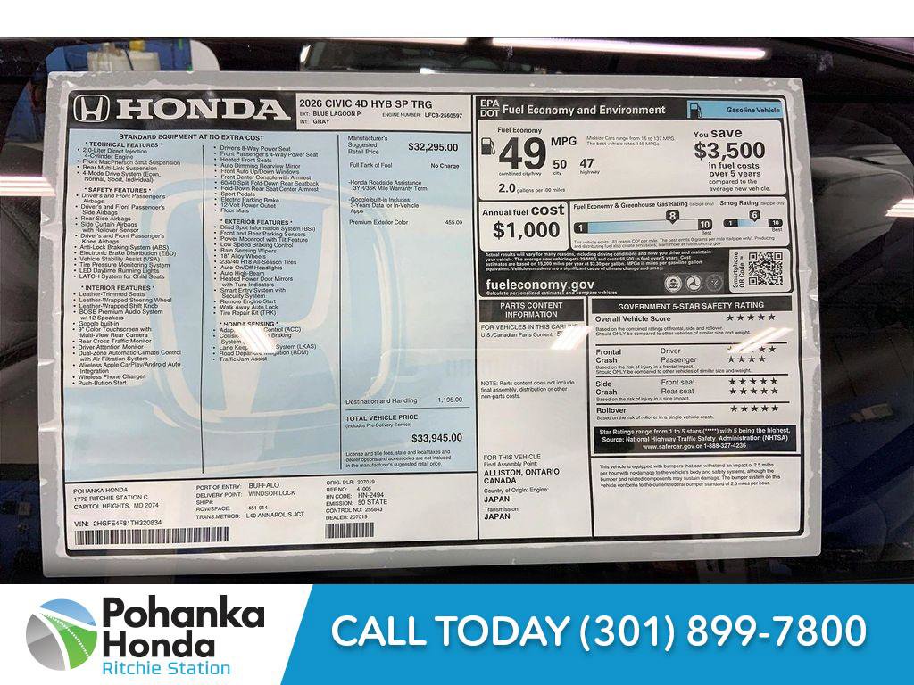 New 2026 Honda Civic Sport Touring image 22