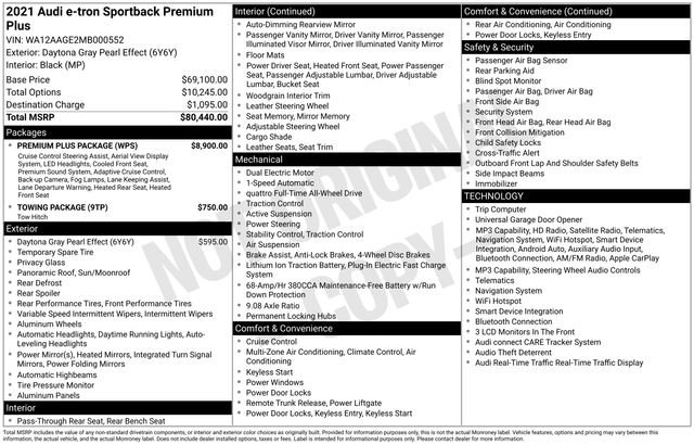 Used 2021 Audi e-tron Premium Plus w/ Premium Plus Package AWD/4WD image 38