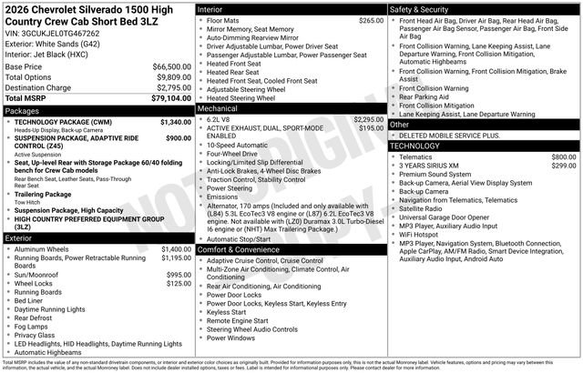 New 2026 Chevrolet Silverado 1500 High Country w/ Technology Package AWD/4WD image 4