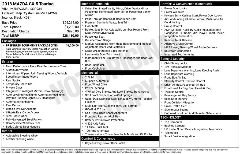 Used 2018 MAZDA CX-5 Touring w/ Preferred Equipment Package image 18