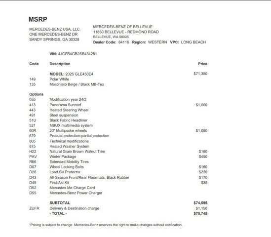 Certified 2025 Mercedes-Benz GLE 450e 4MATIC w/ Winter Package image 3