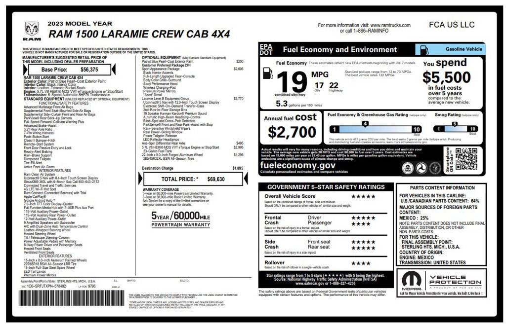 Used 2023 RAM 1500 Laramie AWD/4WD image 3