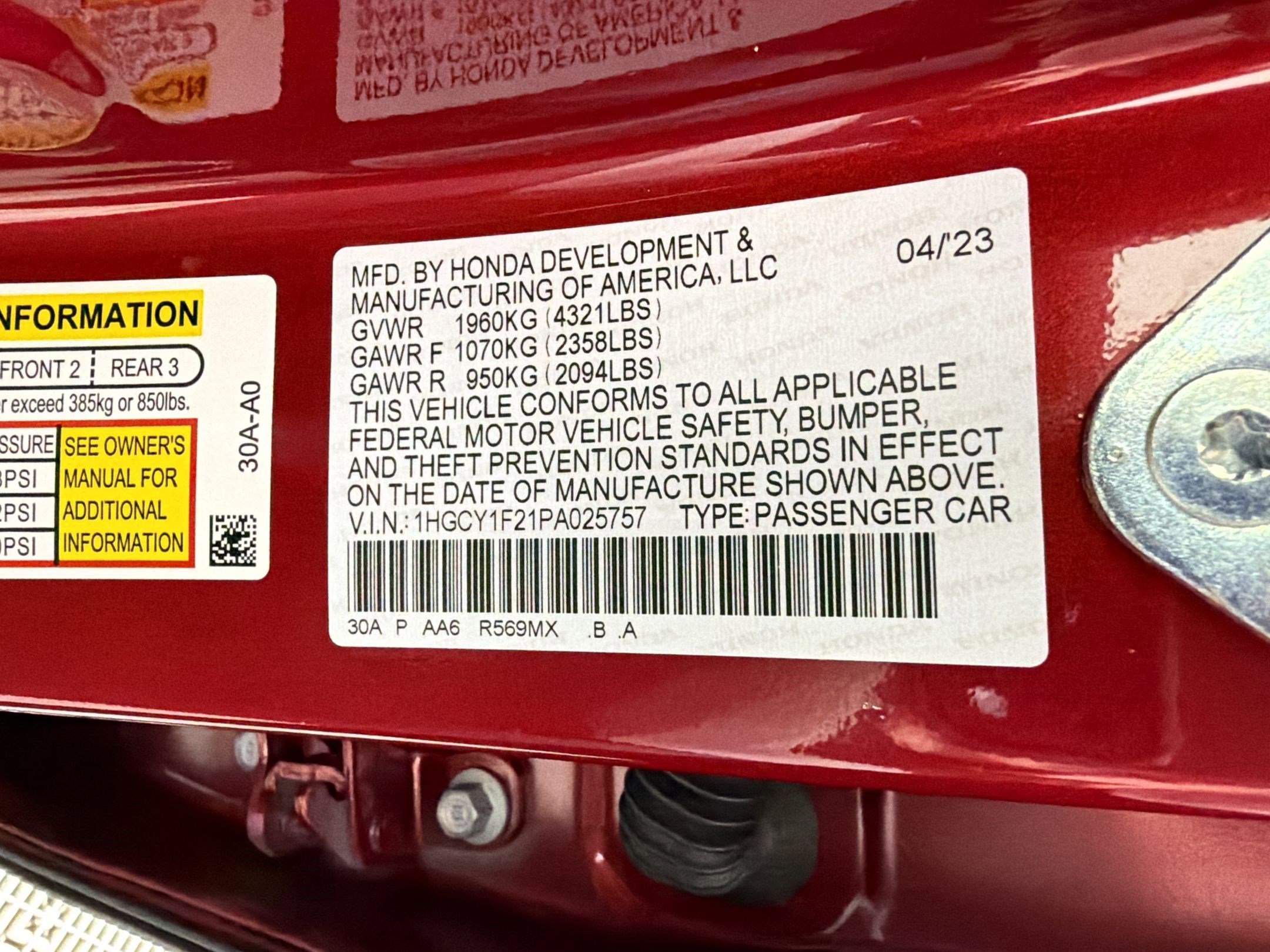 Certified 2023 Honda Accord LX image 20