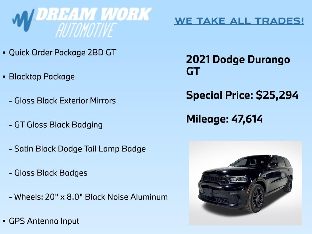 Used 2021 Dodge Durango GT w/ Blacktop Package image 2
