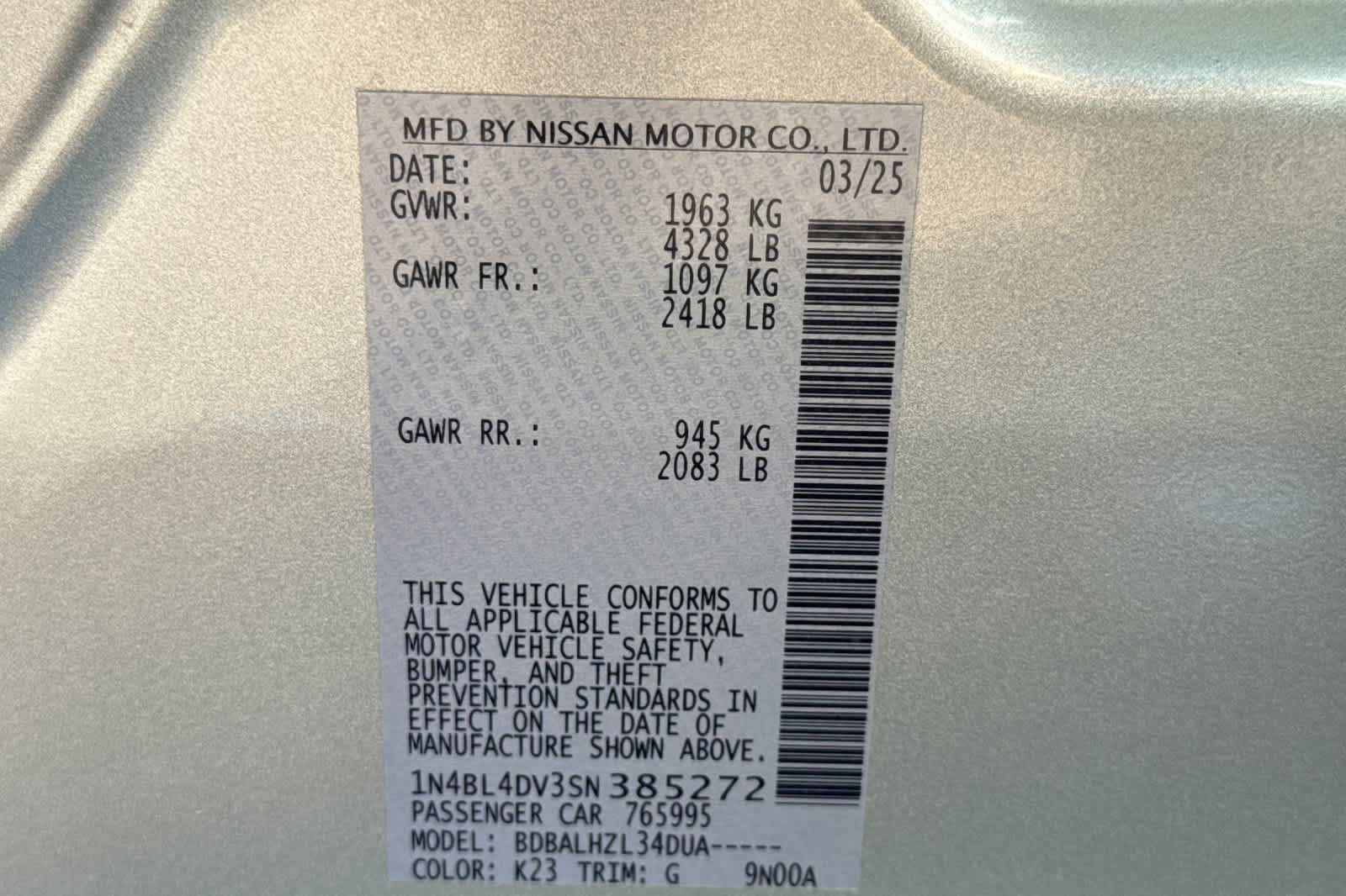 Used 2025 Nissan Altima 2.5 SV FWD image 27