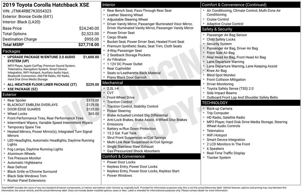 Certified 2019 Toyota Corolla XSE FWD image 36
