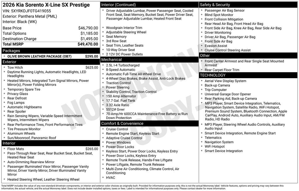 New 2026 Kia Sorento SX Prestige w/ Olive Brown Leather Package AWD/4WD image 33