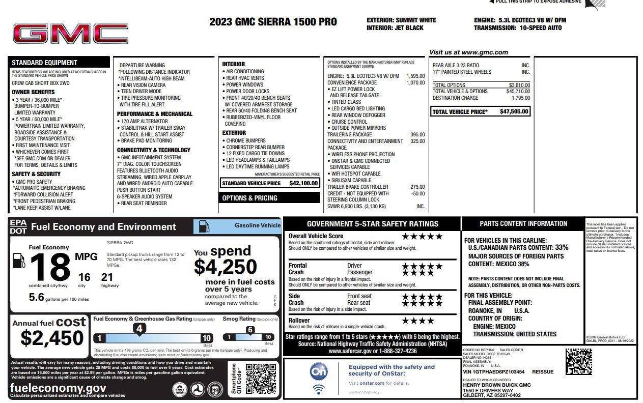 Used 2023 GMC Sierra 1500 Pro RWD image 8