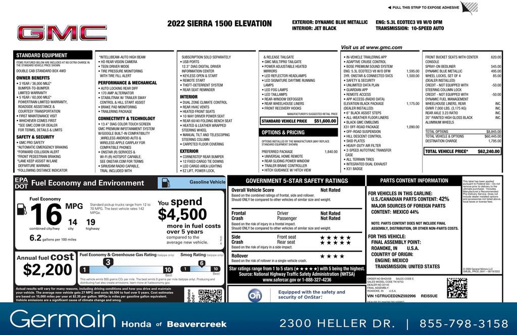 Used 2022 GMC Sierra 1500 Elevation w/ Preferred Package image 34