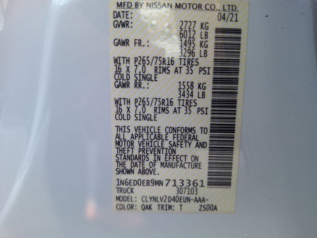 Used 2021 Nissan Frontier PRO-4X w/ Pro-4x Utility Package image 33