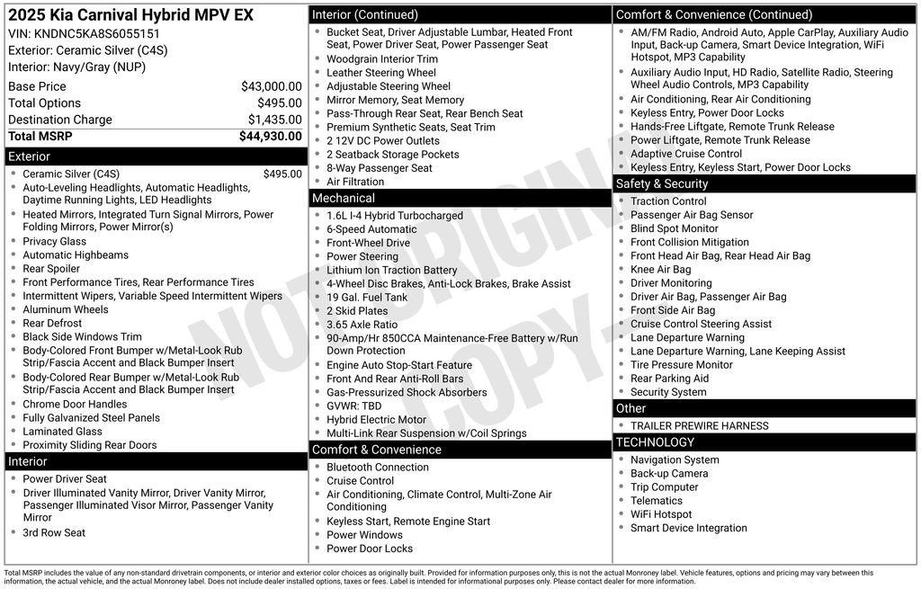 Used 2025 Kia Carnival EX image 39