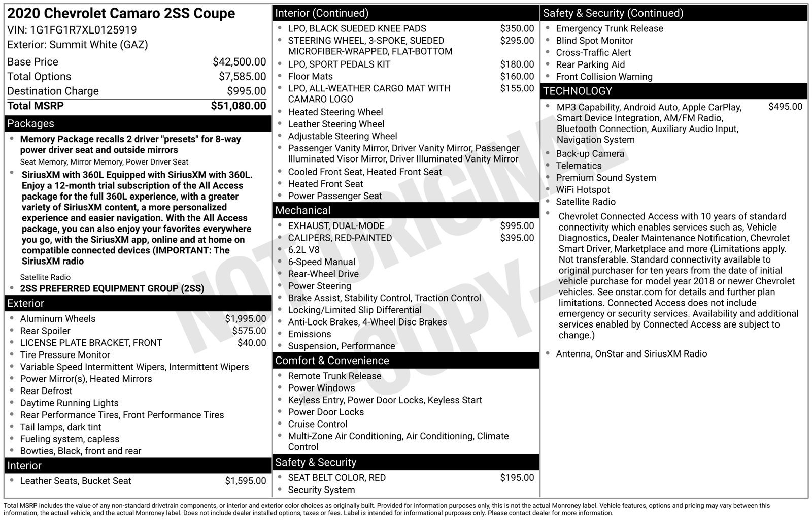 Used 2020 Chevrolet Camaro SS RWD image 8
