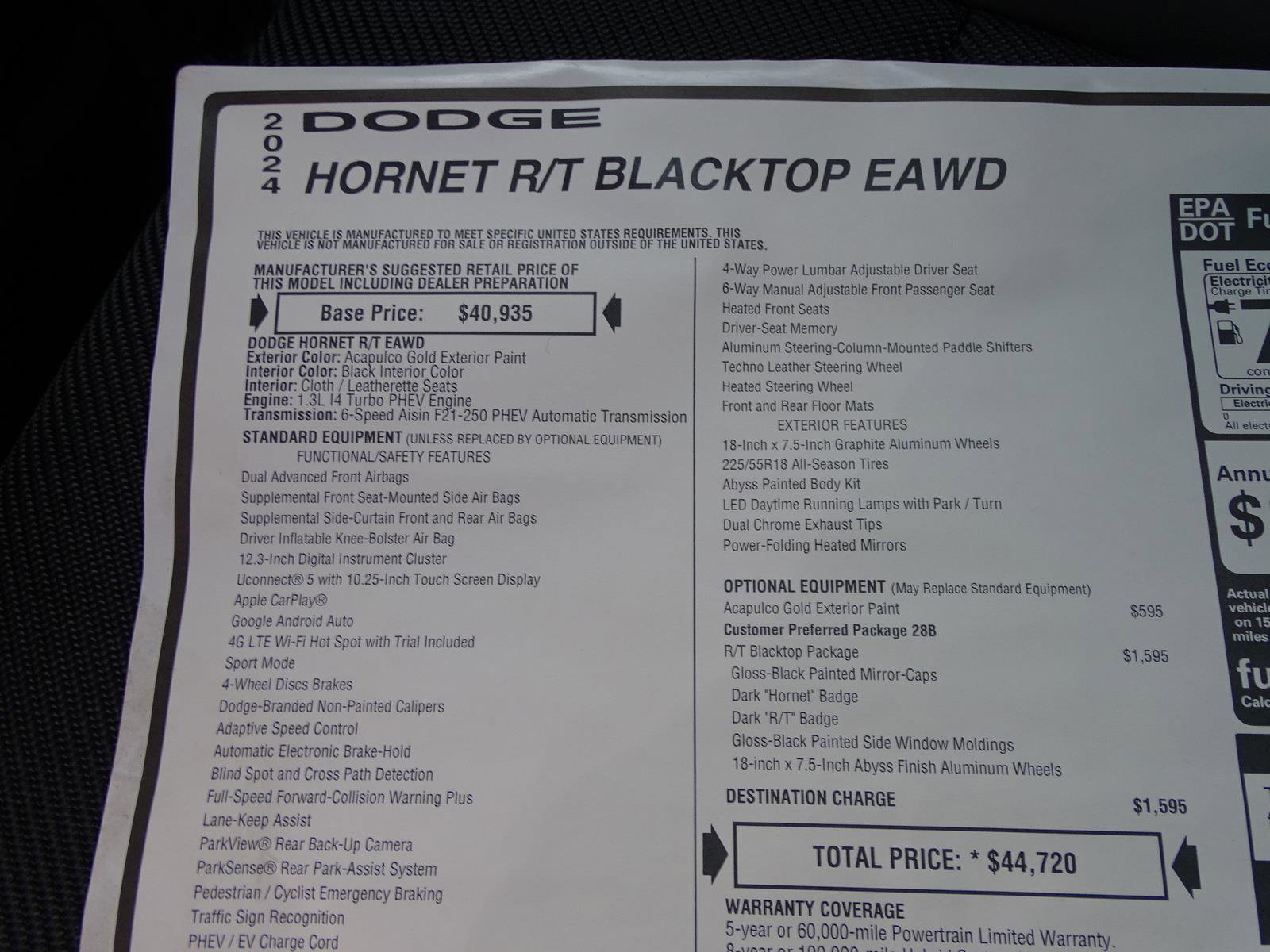 New 2024 Dodge Hornet R/T w/ R/T Blacktop Package image 8