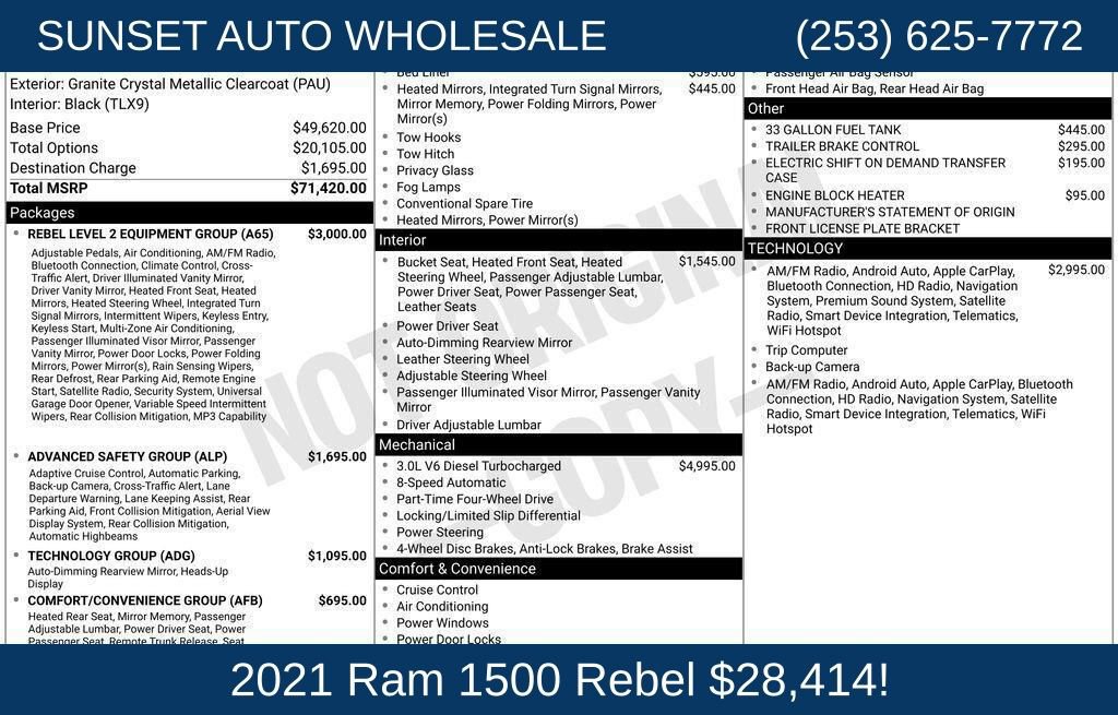 Used 2021 RAM 1500 Rebel w/ Rebel Level 2 Equipment Group AWD/4WD image 45