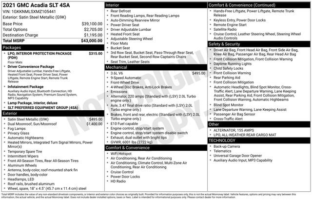 Used 2021 GMC Acadia SLT FWD image 31
