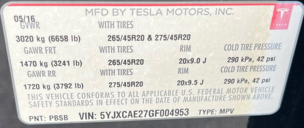 Used 2016 Tesla Model X 75D AWD/4WD image 39