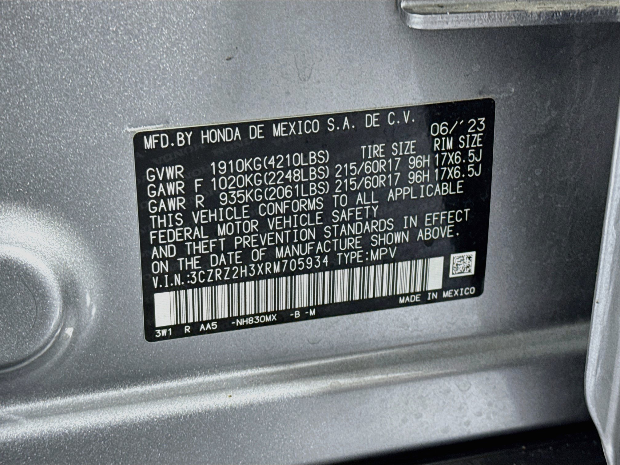 Certified 2024 Honda HR-V LX image 29