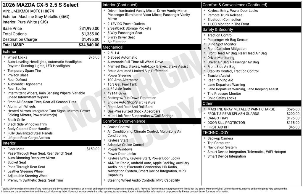 New 2026 MAZDA CX-5 Select AWD/4WD image 6
