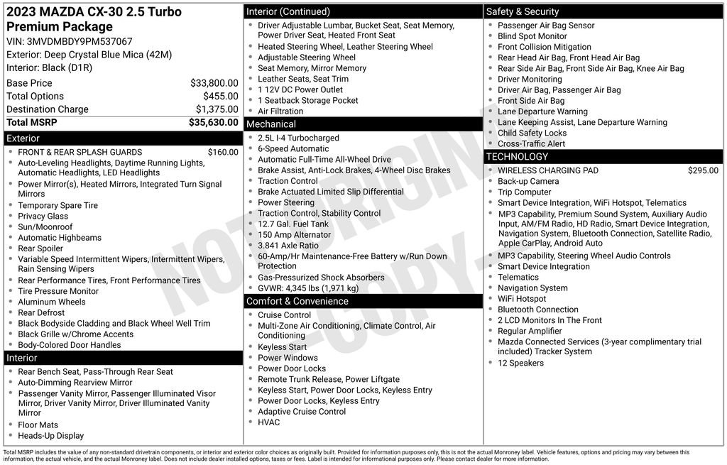 Certified 2023 MAZDA CX-30 2.5 Turbo w/ Premium Package AWD/4WD image 10