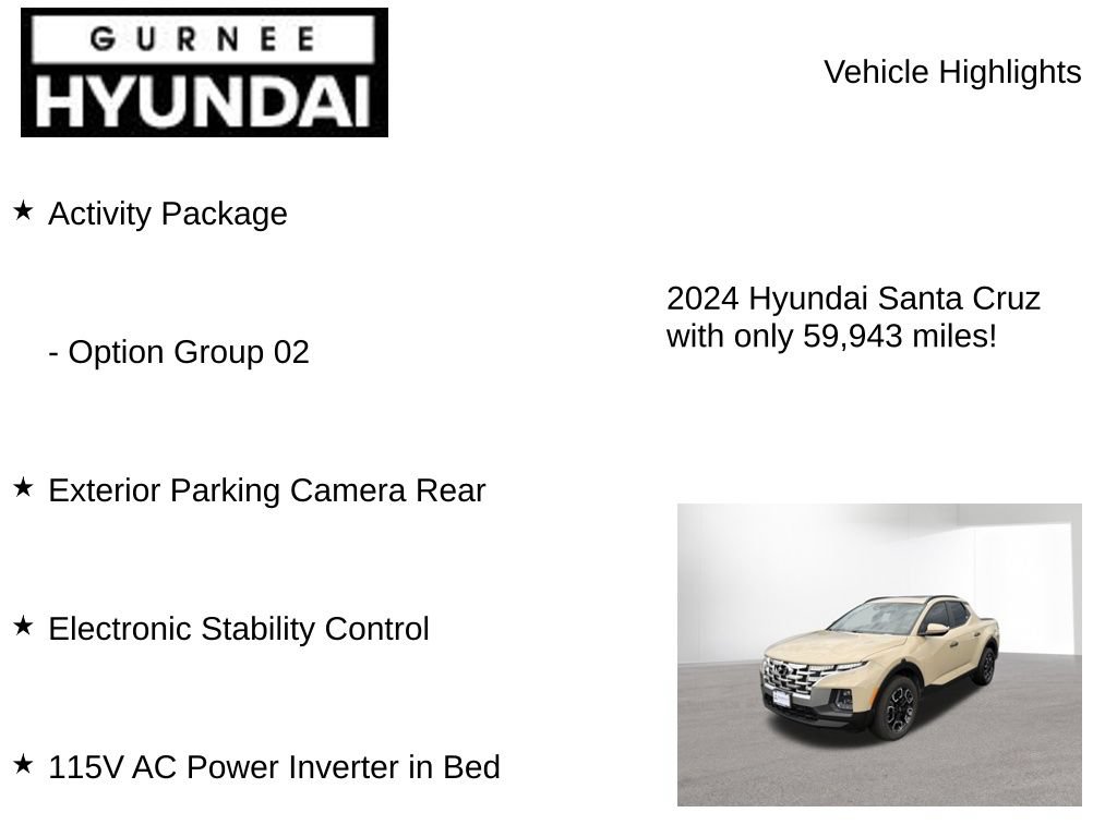 Certified 2024 Hyundai Santa Cruz SEL w/ Activity Package AWD/4WD image 7