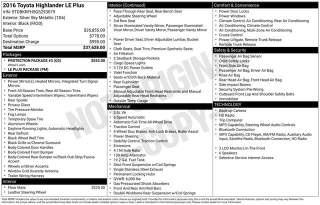 Used 2016 Toyota Highlander Plus w/ Protection Package #3 image 30