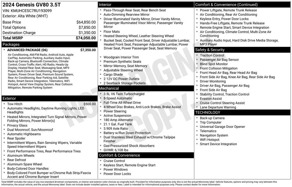 Used 2024 Genesis GV80 3.5T image 40