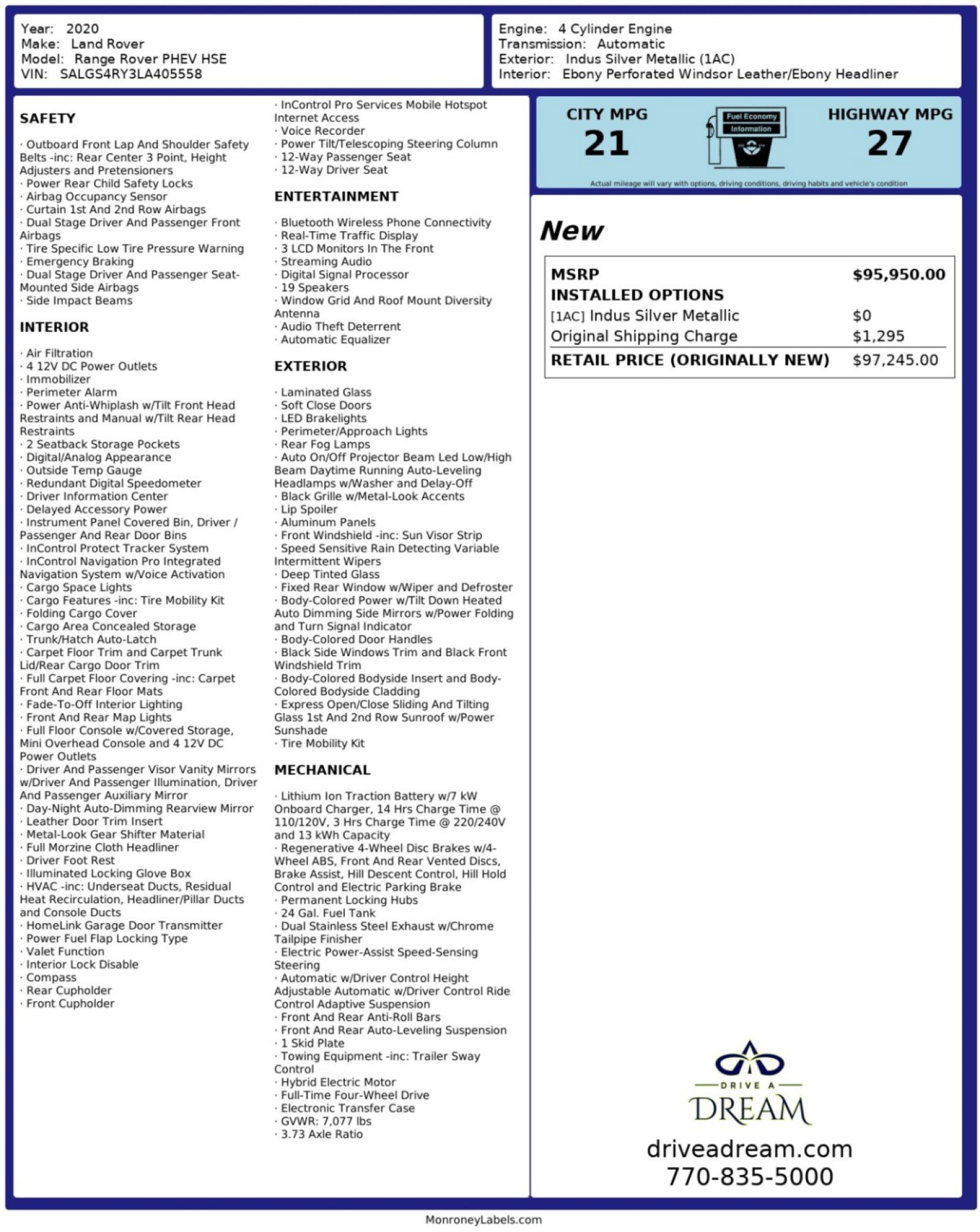 Used 2020 Land Rover Range Rover HSE image 64