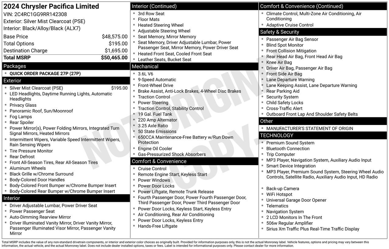 Used 2024 Chrysler Pacifica Limited FWD image 5