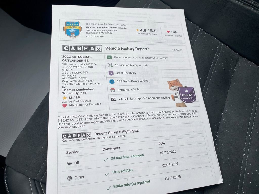 Used 2022 Mitsubishi Outlander SE image 43