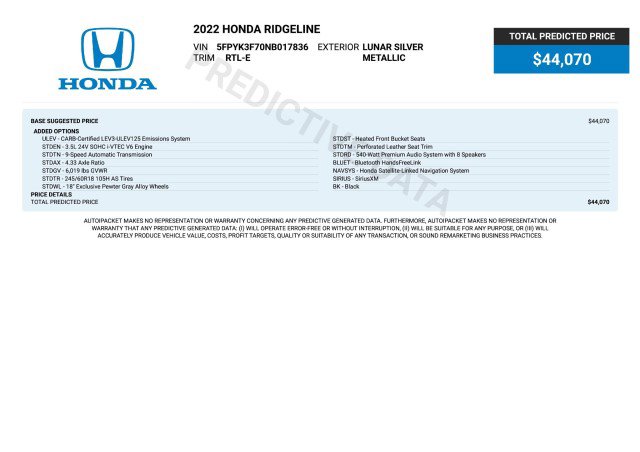 Used 2022 Honda Ridgeline RTL-E image 3