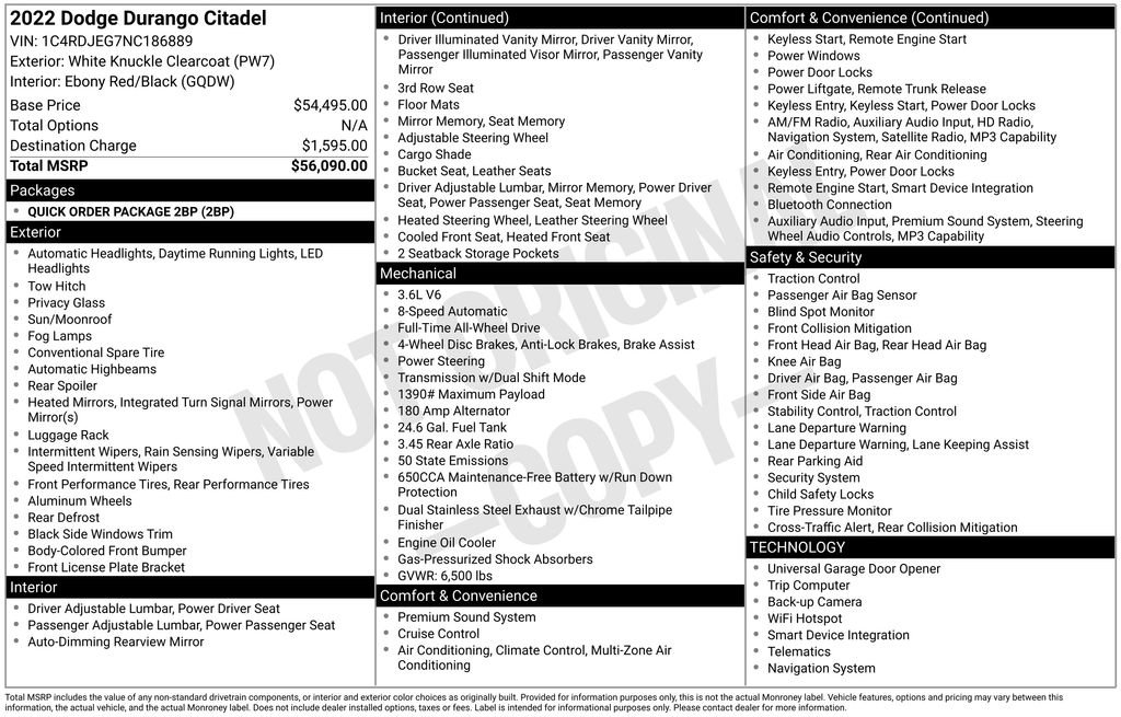 Certified 2022 Dodge Durango Citadel AWD/4WD image 49