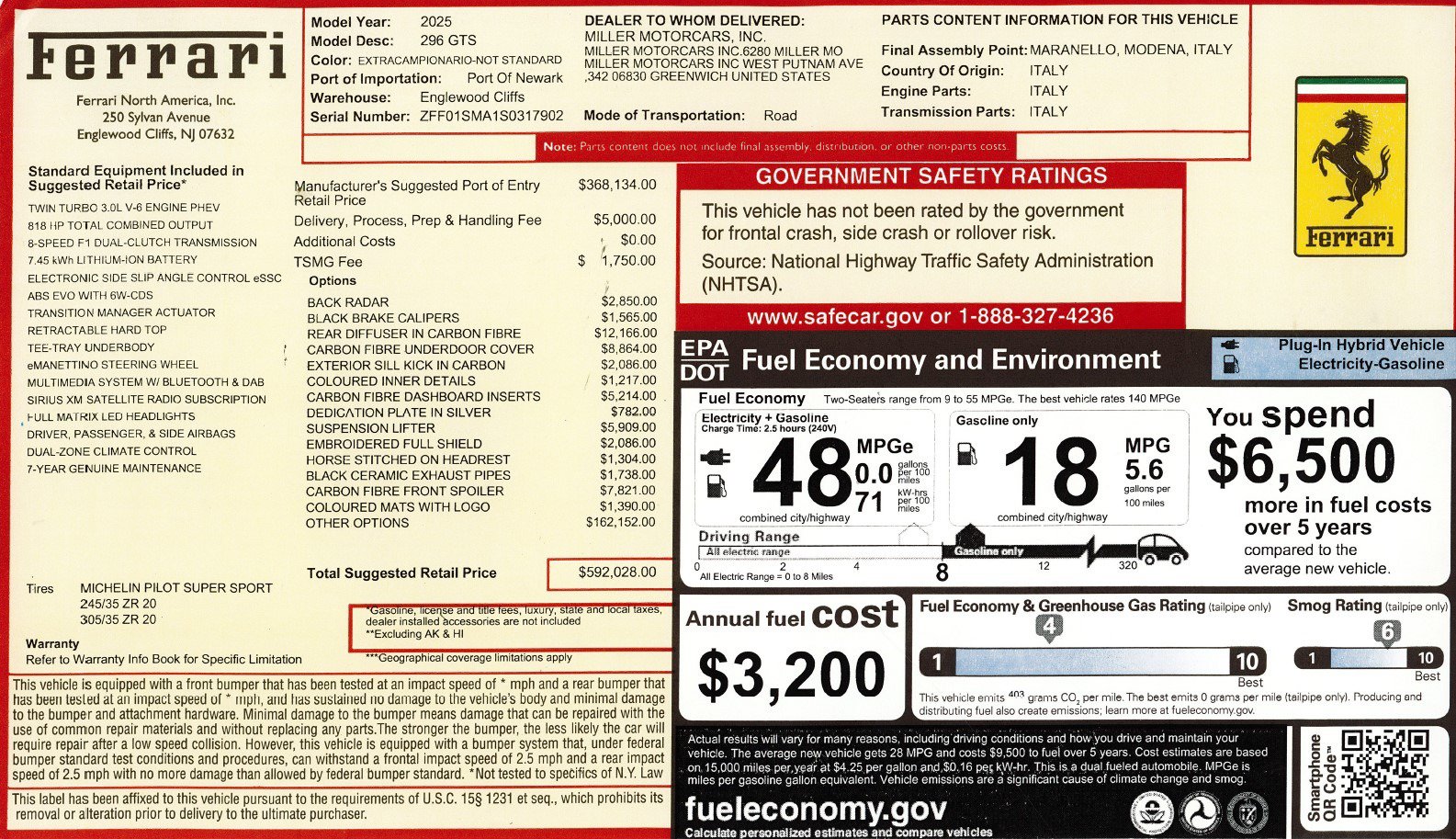 Certified 2025 Ferrari 296 GTS RWD image 2