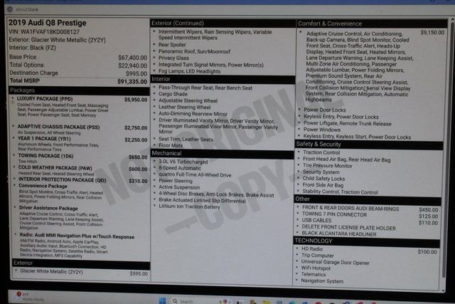 Used 2019 Audi Q8 Prestige w/ Luxury Package image 16