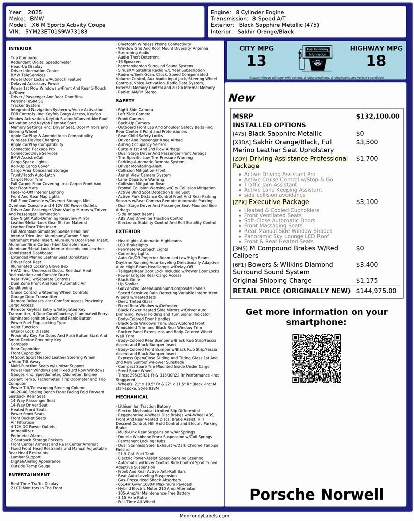 Used 2025 BMW X6 M Competition w/ Executive Package image 6