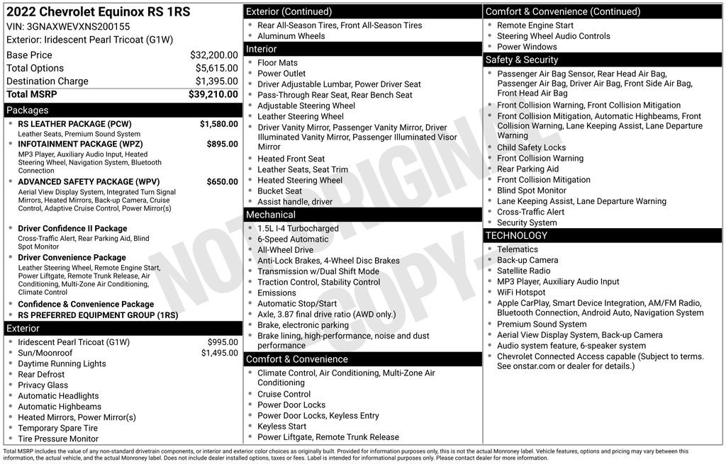 Used 2022 Chevrolet Equinox RS w/ RS Leather Package AWD/4WD image 26