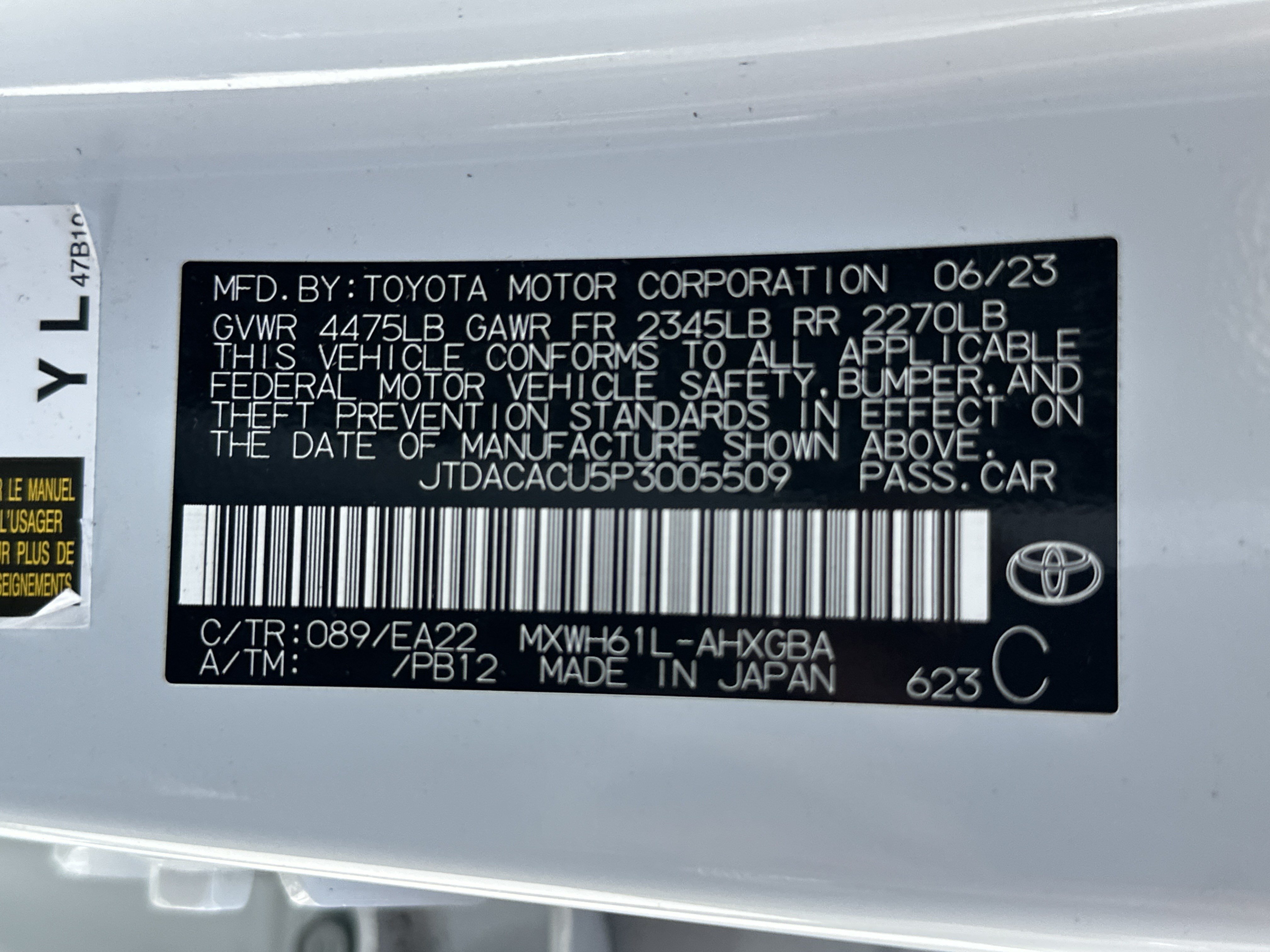 Certified 2023 Toyota Prius Prime FWD image 35