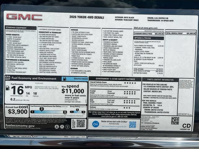 New 2026 GMC Yukon Denali w/ Sun & Power Step Package AWD/4WD image 21