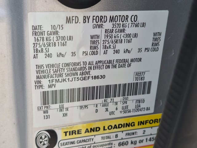 Used 2016 Ford Expedition EL XLT w/ Equipment Group 202A AWD/4WD image 25