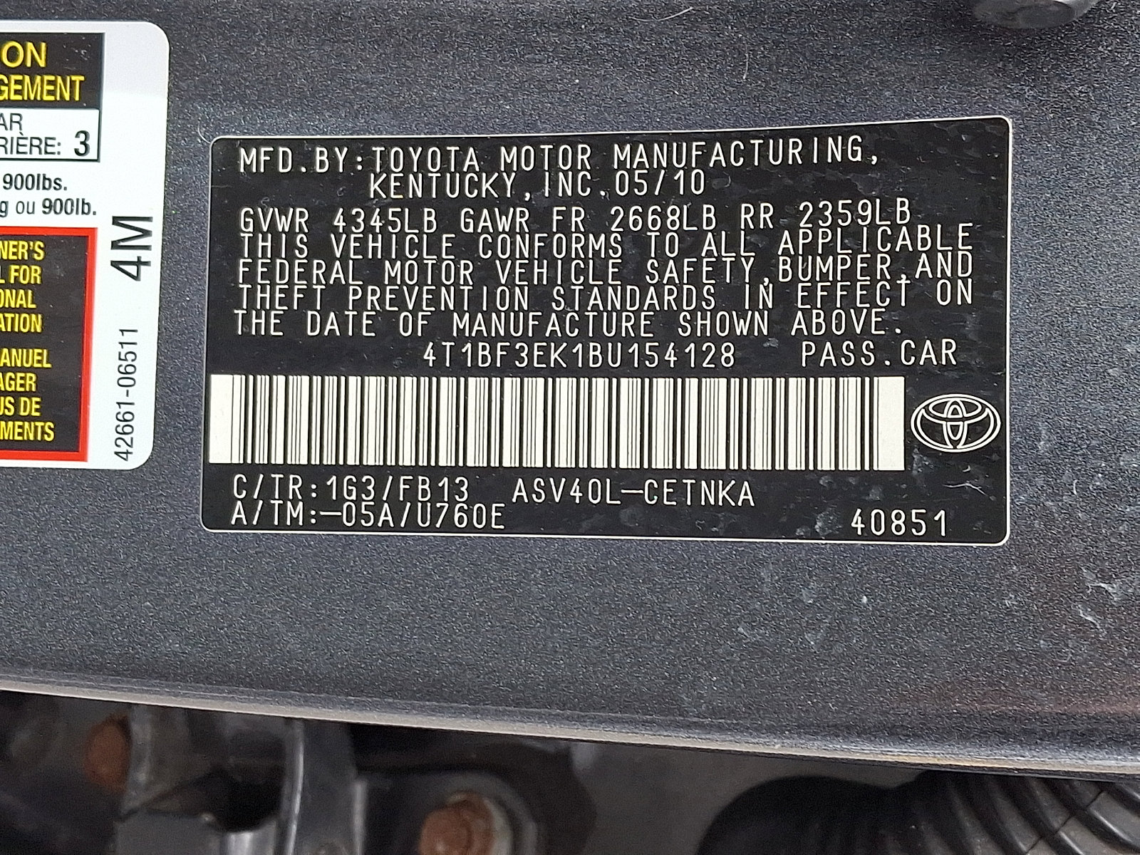 Used 2011 Toyota Camry LE w/ LE Extra-Value Pkg image 26