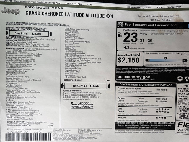New 2026 Jeep Grand Cherokee Altitude AWD/4WD image 29