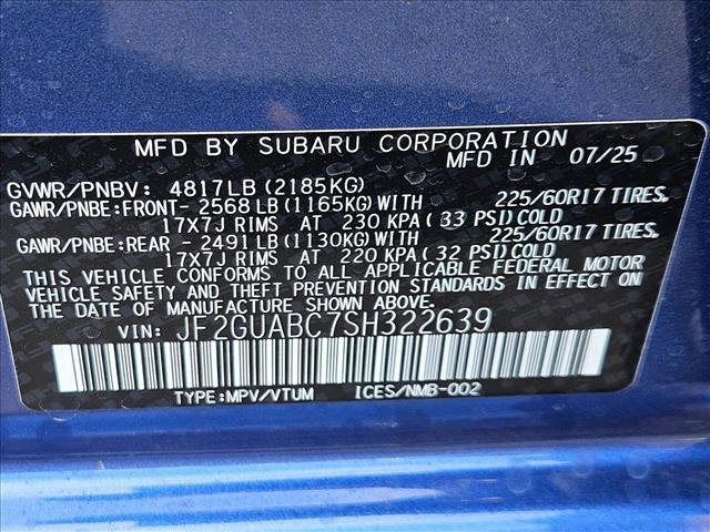 New 2025 Subaru Crosstrek 2.0i image 17