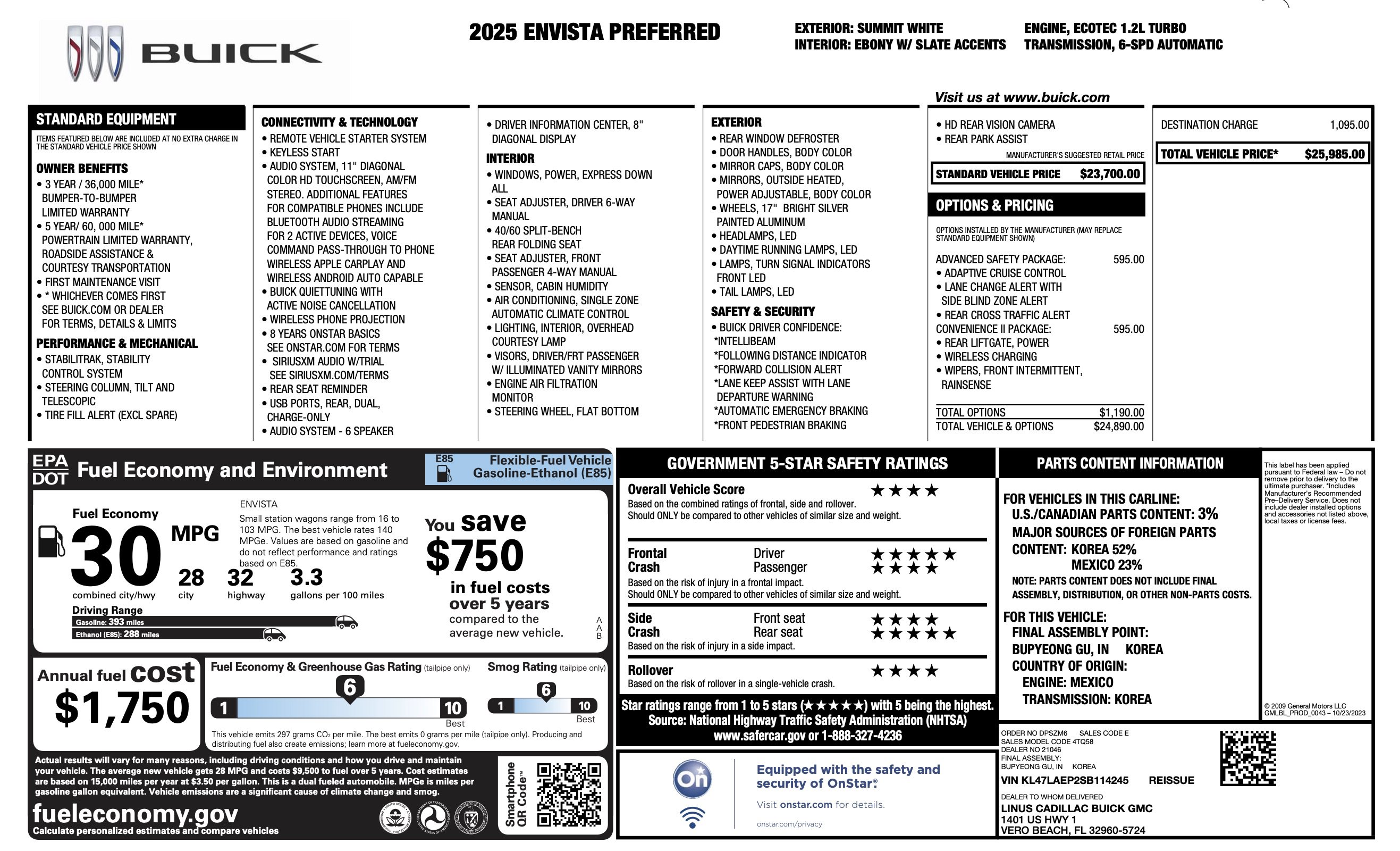 Used 2025 Buick Envista Preferred w/ Convenience II Package FWD image 5