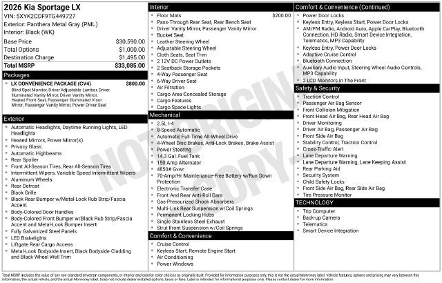 New 2026 Kia Sportage LX w/ LX Convenience Package AWD/4WD image 21