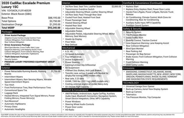 Used 2020 Cadillac Escalade Premium Luxury image 5