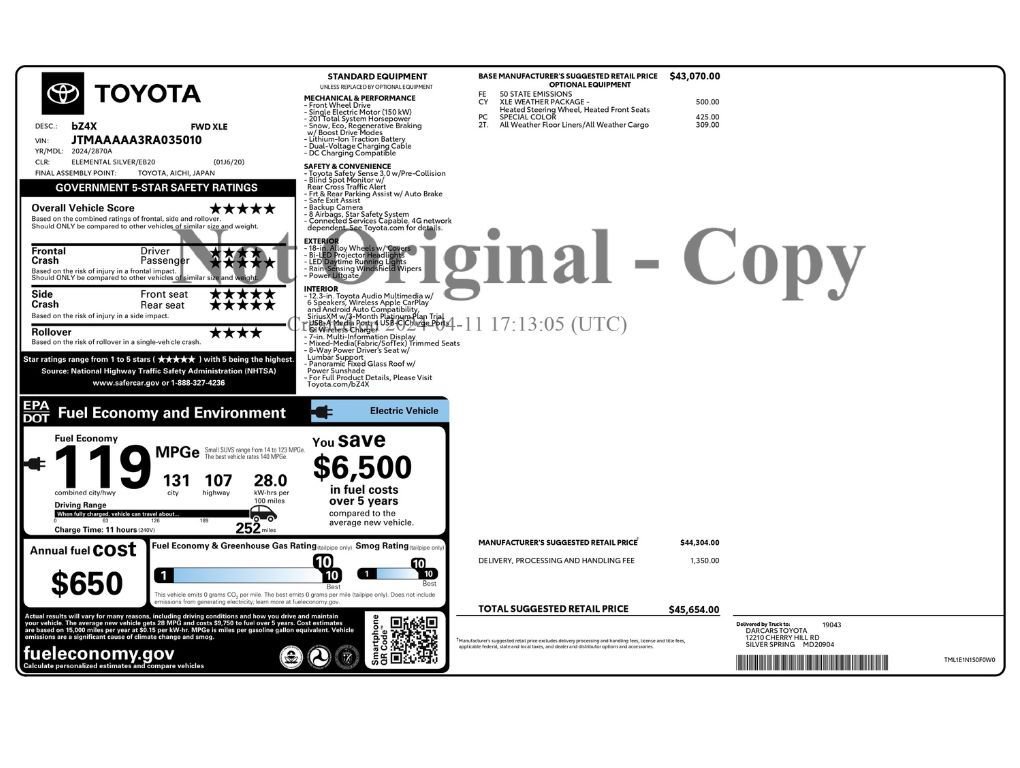 Used 2024 Toyota bZ4X FWD w/ Weather Package image 2