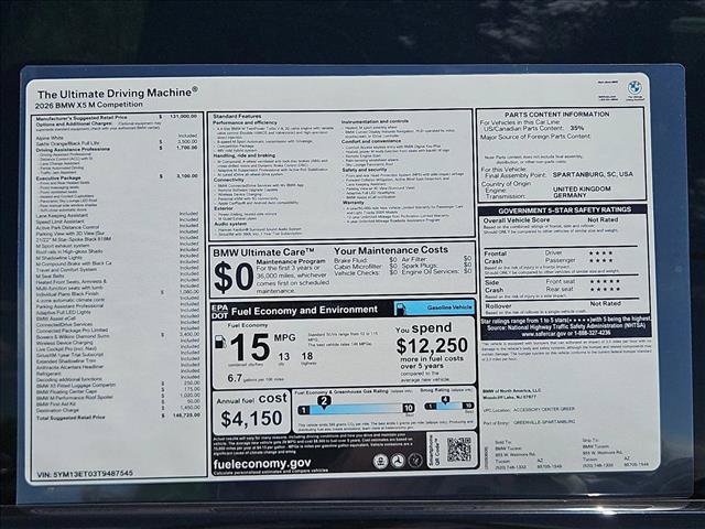 New 2026 BMW X5 M Competition w/ Executive Package AWD/4WD image 18
